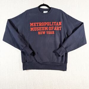 Metropolitan Museum of Art Champion Reverse Weave Sweatshirt Mens Small Blue NYC